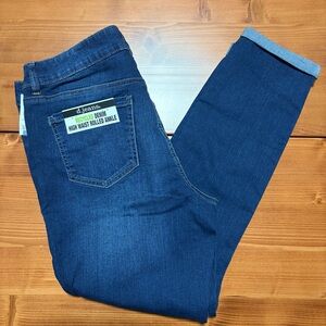 d. jeans High Waist Rolled Ankle Jeans Size 12 Dark Safira